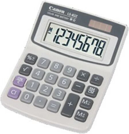 Canon S82Zbl 8 Digit Dual Power Angled Display Calculator