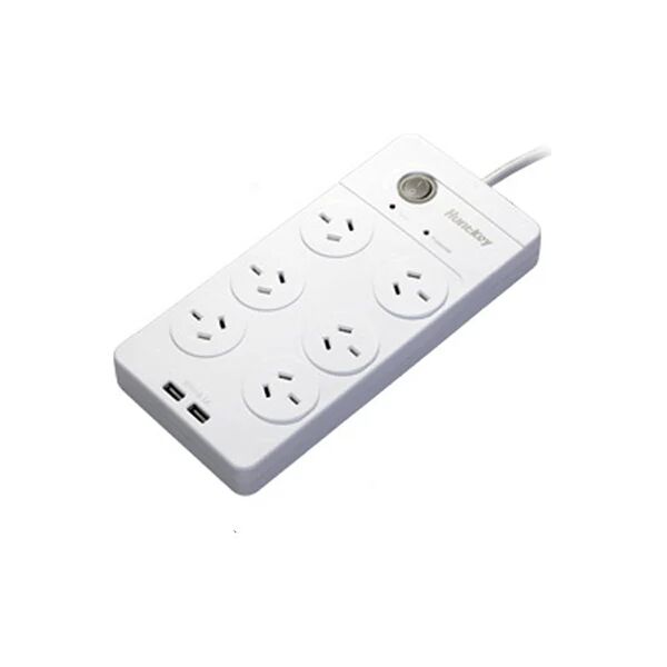 Powerboard Huntkey Power Board With 6 Sockets And 2 Usb Ports