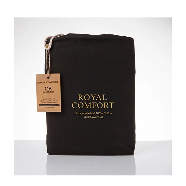 Royal Comfort Vintage Washed Cotton Quilt Cover Set Bedding Single