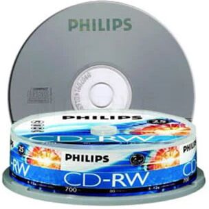 Philips Cdrw 1X-12X 80 Mins Tube Of 10