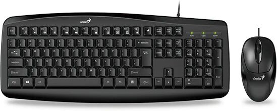 Genius Km 200 Smart Keyboard And Mouse Desktop Spill Resistant