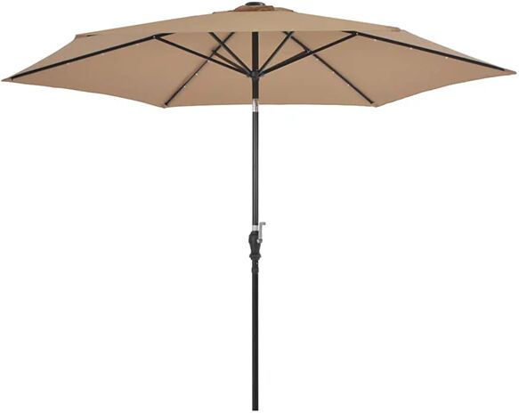 Unbranded Outdoor Parasol With Led Lights And Steel Pole 300 Cm