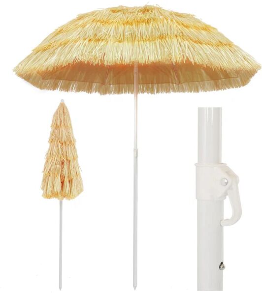 Unbranded Beach Umbrella Natural Hawaii Style