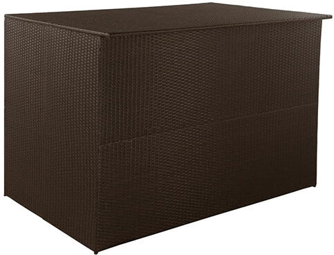 Unbranded Outdoor Storage Box Poly Rattan 150 X 100 X 100 Cm Brown