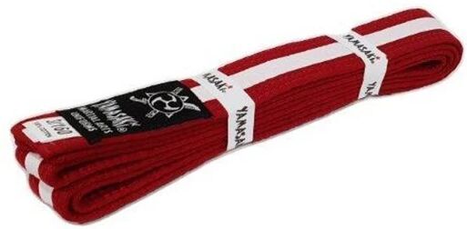 Yamasaki Coloured Martial Arts Belts With White Stripe Red