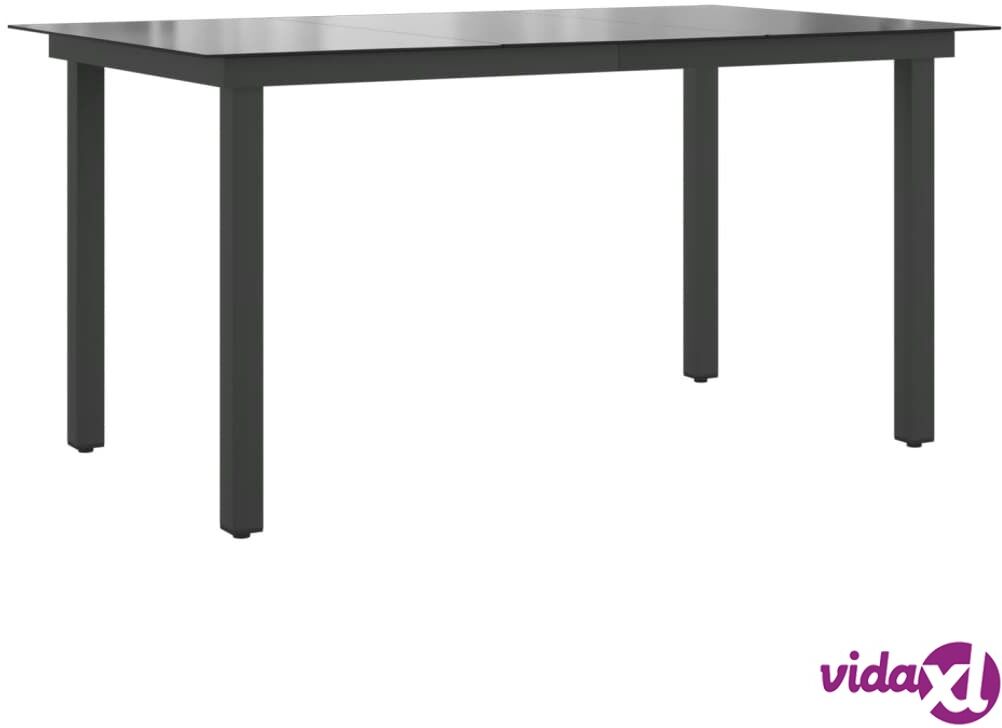 vidaXL Garden Table Black 150x90x74 cm Aluminium and Glass