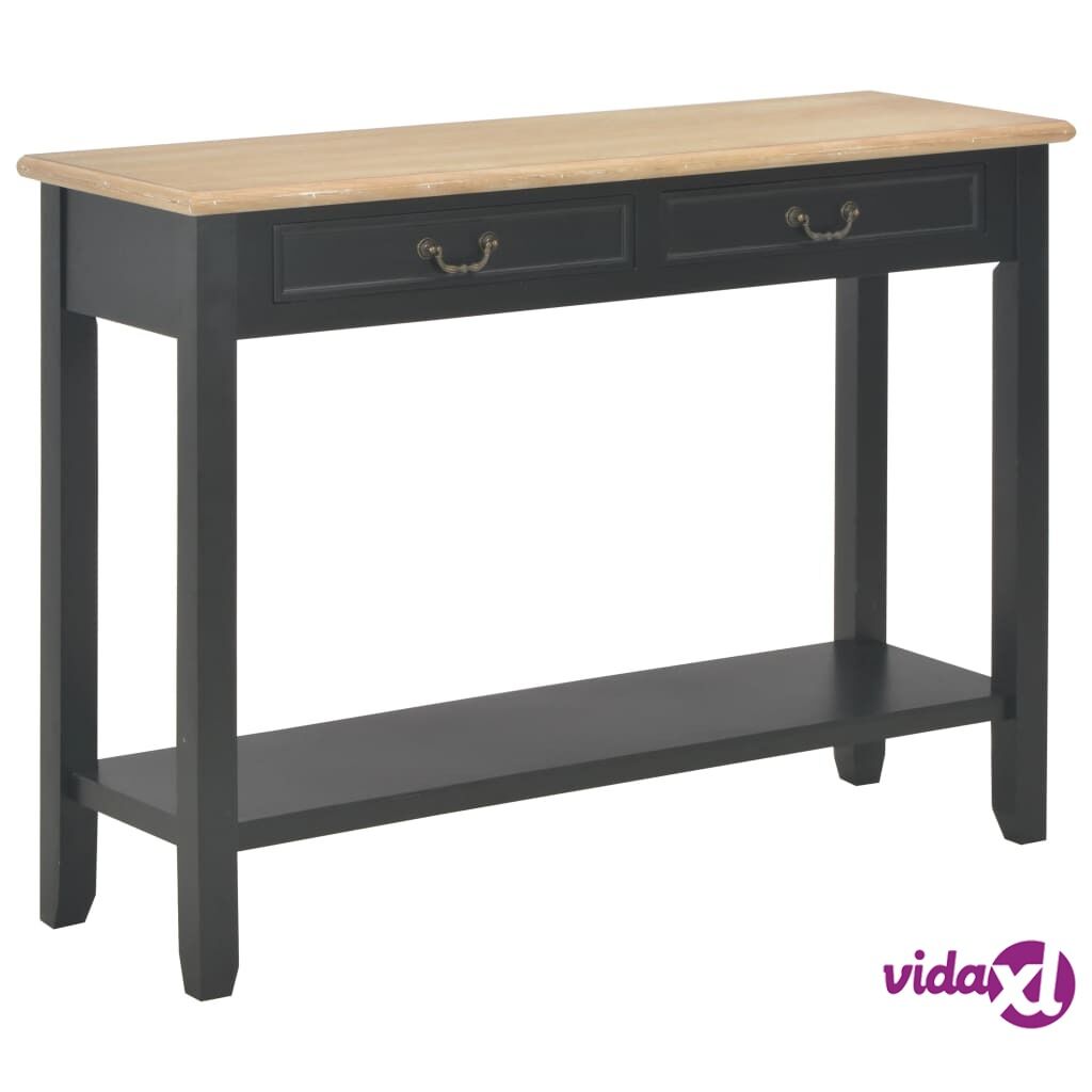 vidaXL Console Table Black 110x35x80 cm Wood