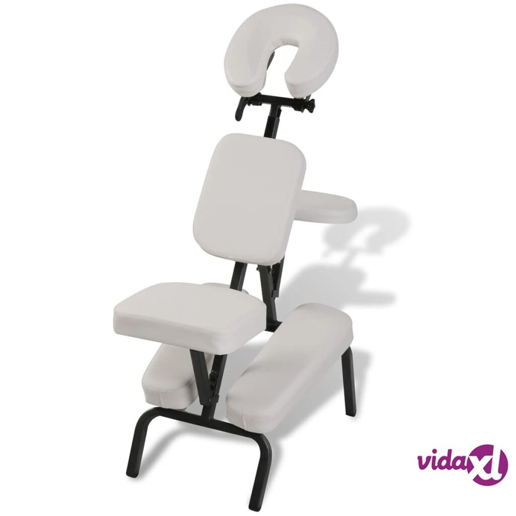 vidaXL White Foldable & Portable Massage Chair