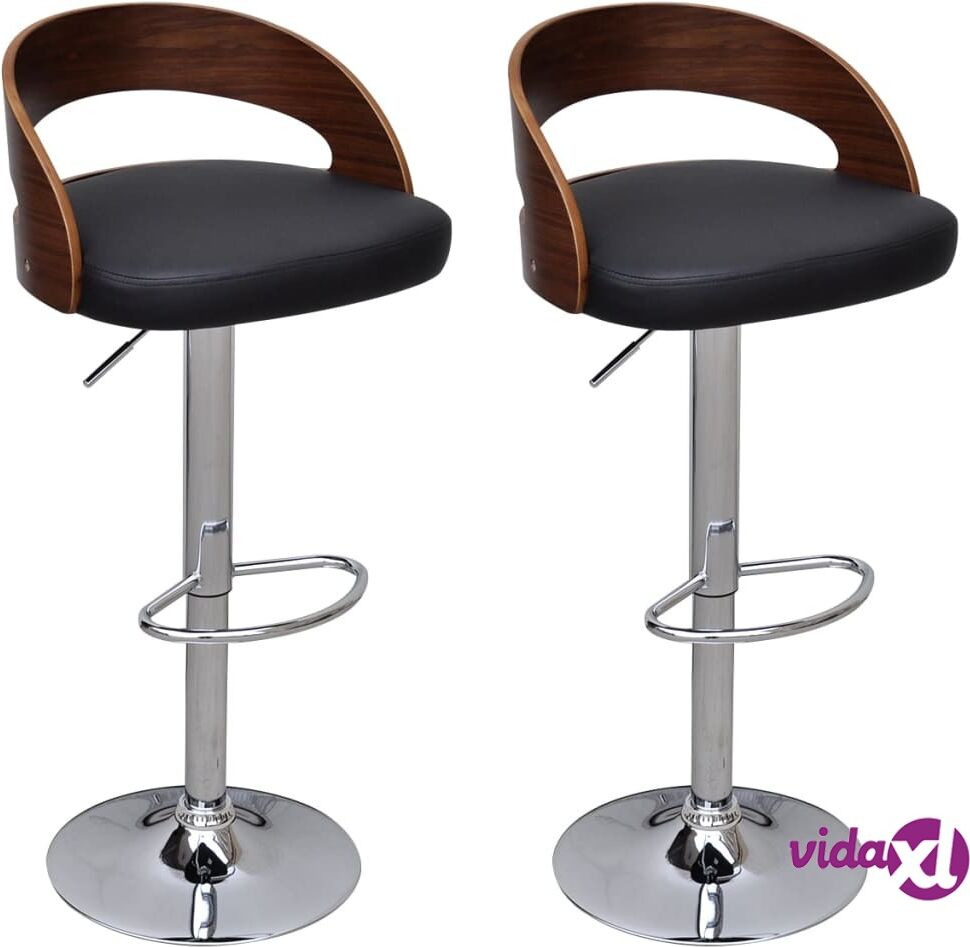 vidaXL Bar Stools 2 pcs Bent Wood