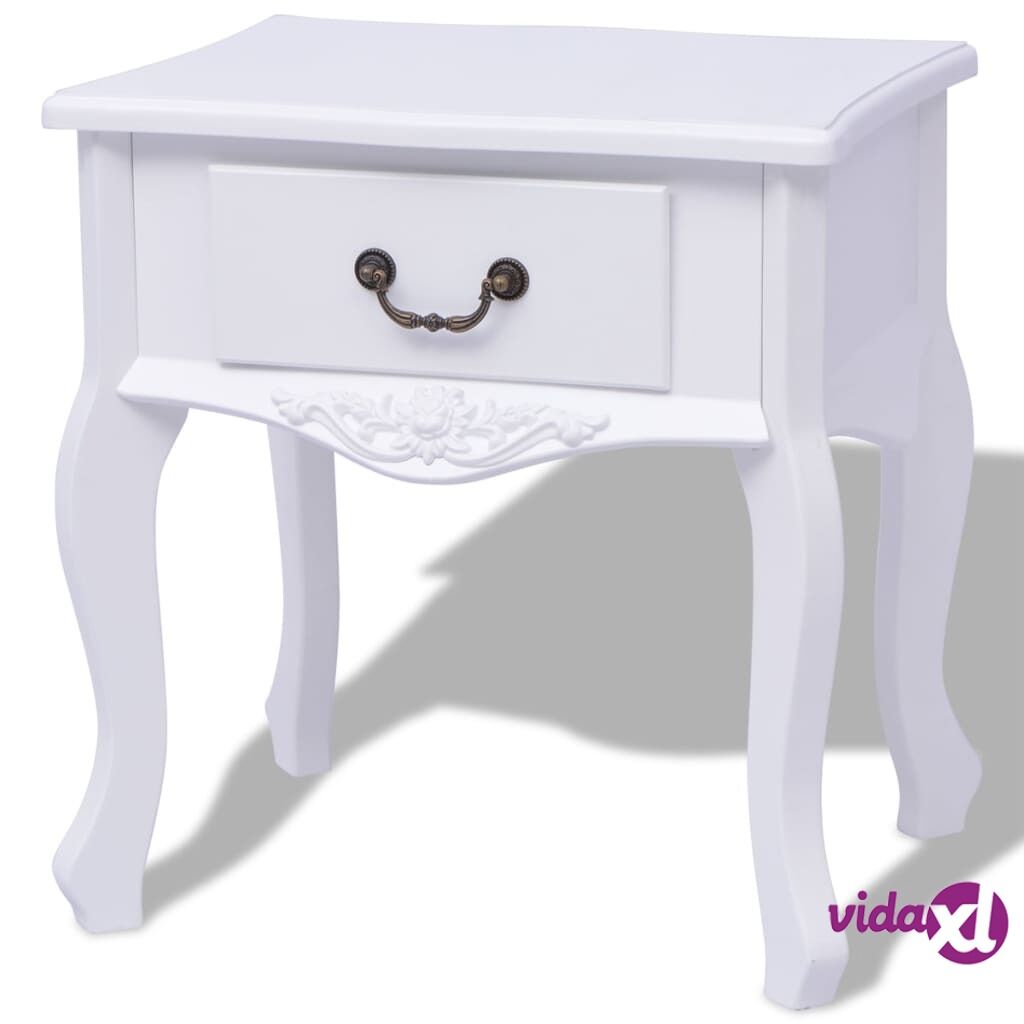 vidaXL Bedside Cabinet MDF White