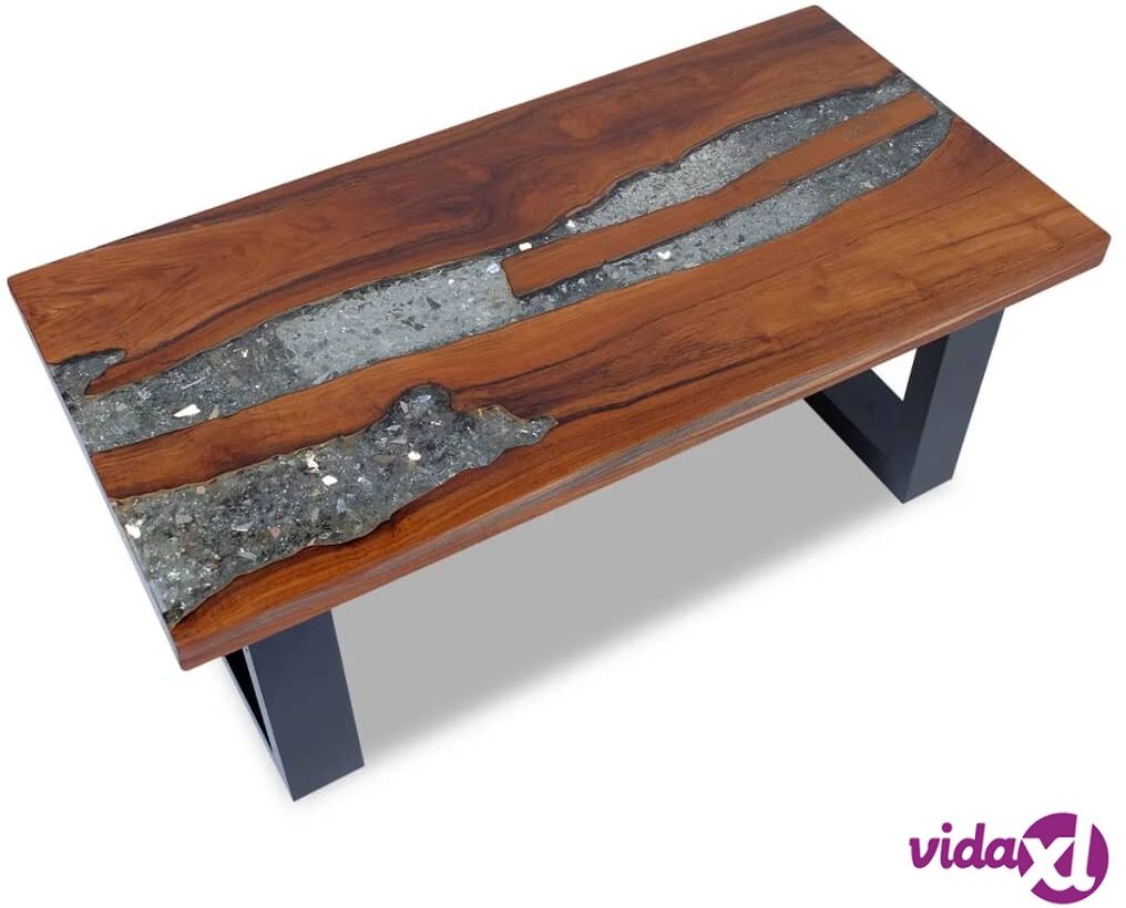 vidaXL Coffee Table Teak Resin 100x50 cm