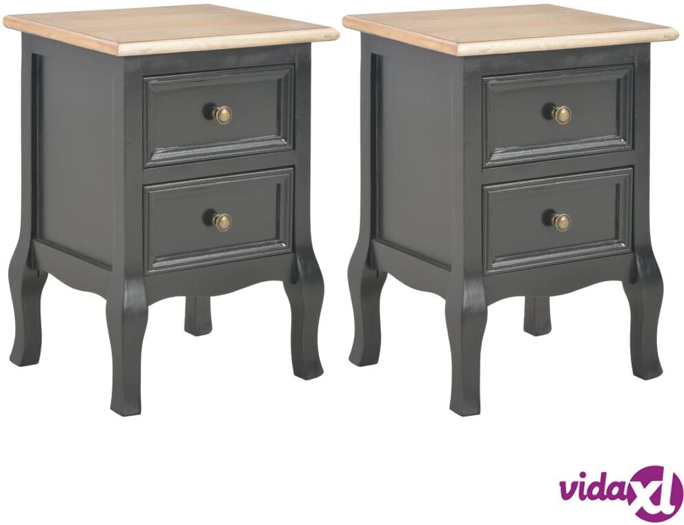 vidaXL Bedside Cabinets 2 pcs Black 35x30x49 cm MDF