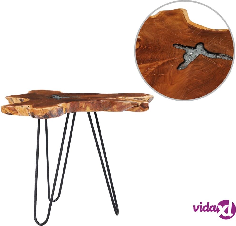 vidaXL Coffee Table 70x45 cm Solid Teak Wood and Polyresin