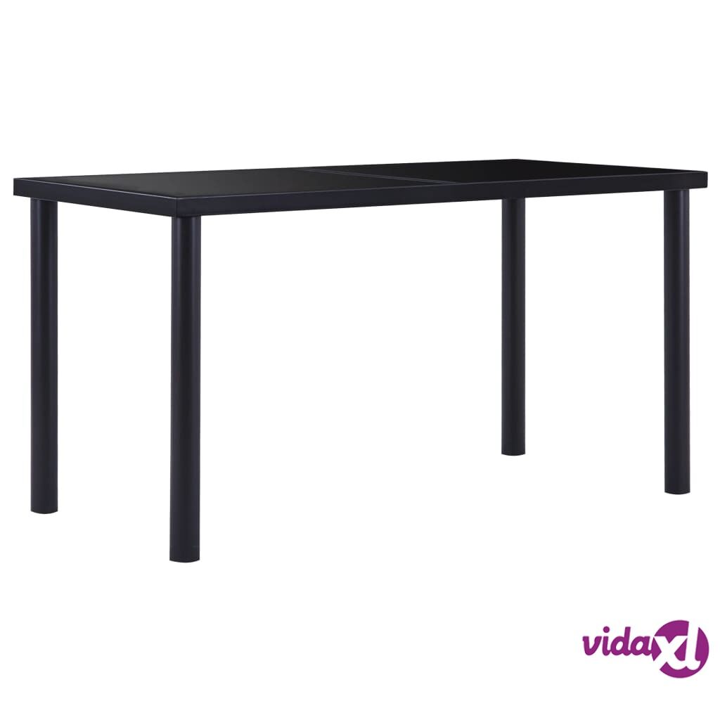vidaXL Dining Table Black 140x70x75 cm Tempered Glass