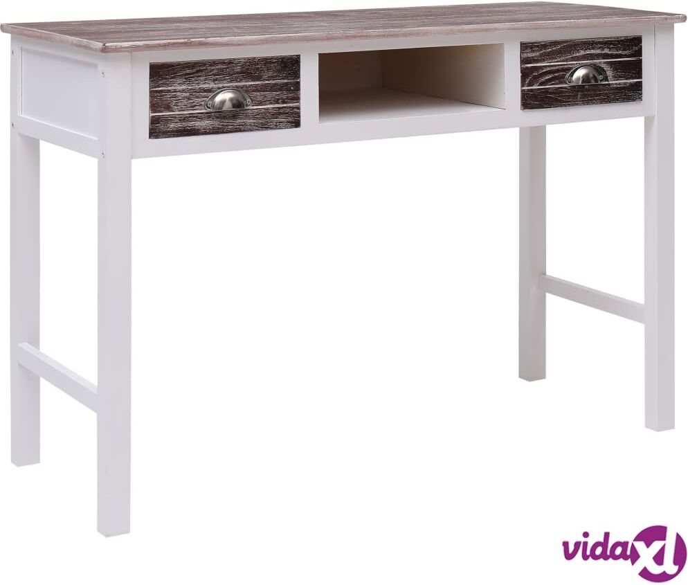 vidaXL Writing Desk Brown 110x45x76 cm Wood