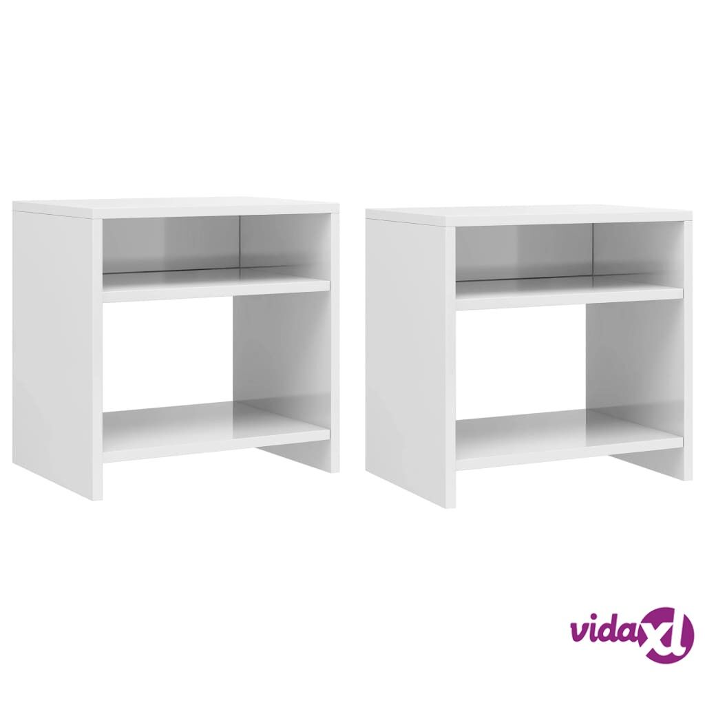 vidaXL Bedside Cabinets 2 pcs High Gloss White 40x30x40 cm Chipboard