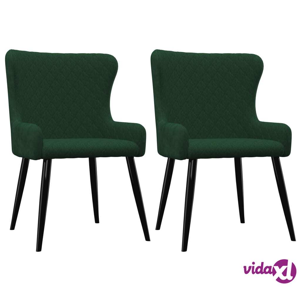 vidaXL Dining Chairs 2 pcs Green Velvet