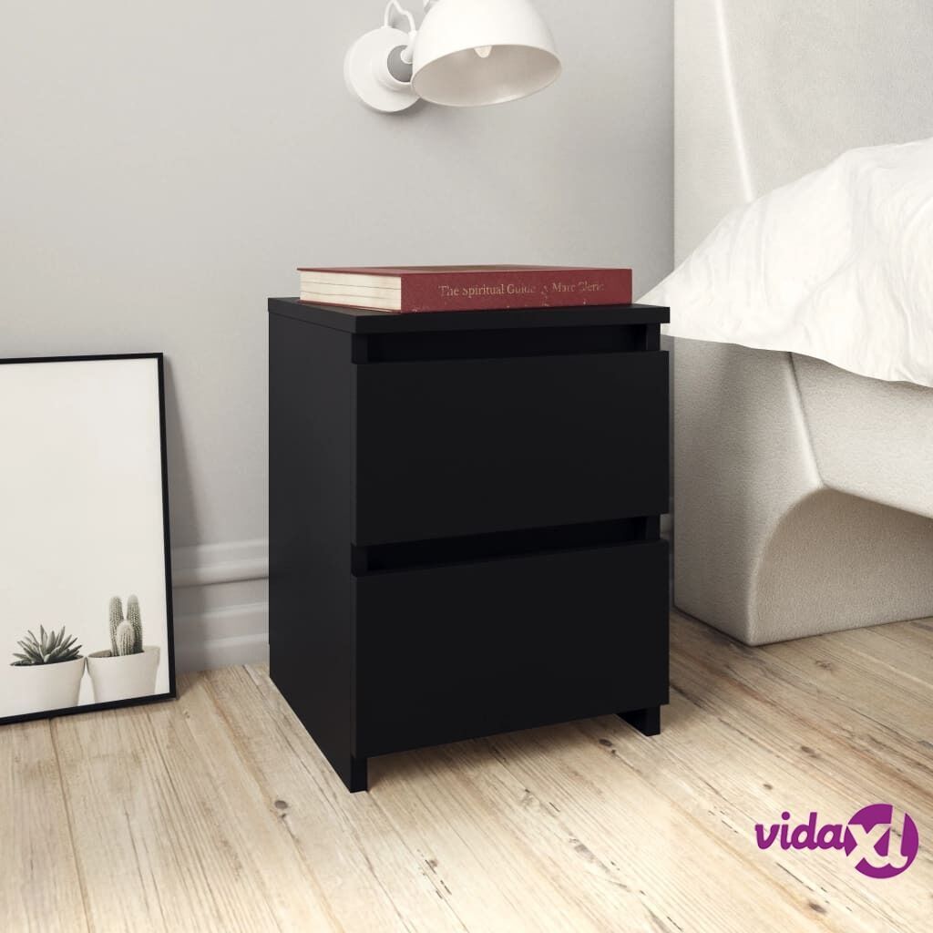 vidaXL Bedside Cabinet Black 30x30x40 cm Chipboard