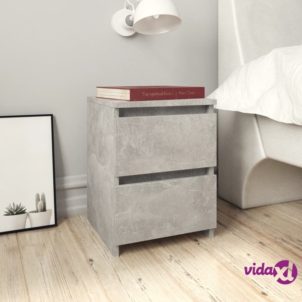 vidaXL Bedside Cabinets 2 pcs Concrete Grey 30x30x40 cm Chipboard