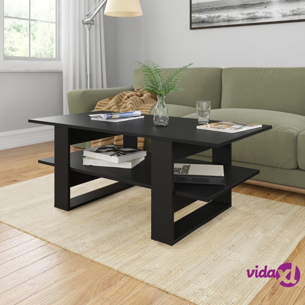 vidaXL Coffee Table Black 110x55x42 cm Chipboard