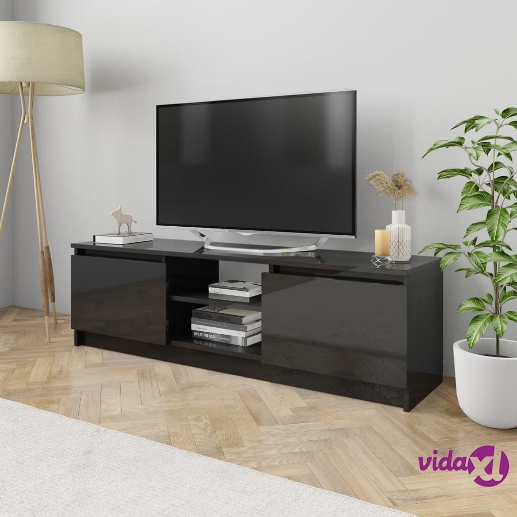 vidaXL TV Cabinet High Gloss Black 120x30x35.5 cm Chipboard
