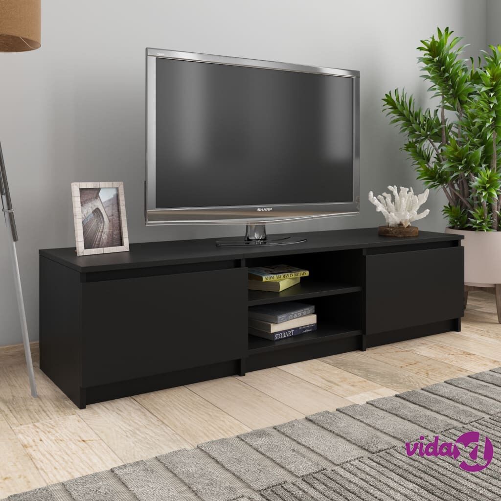 vidaXL TV Cabinet Black 140x40x35.5 cm Chipboard