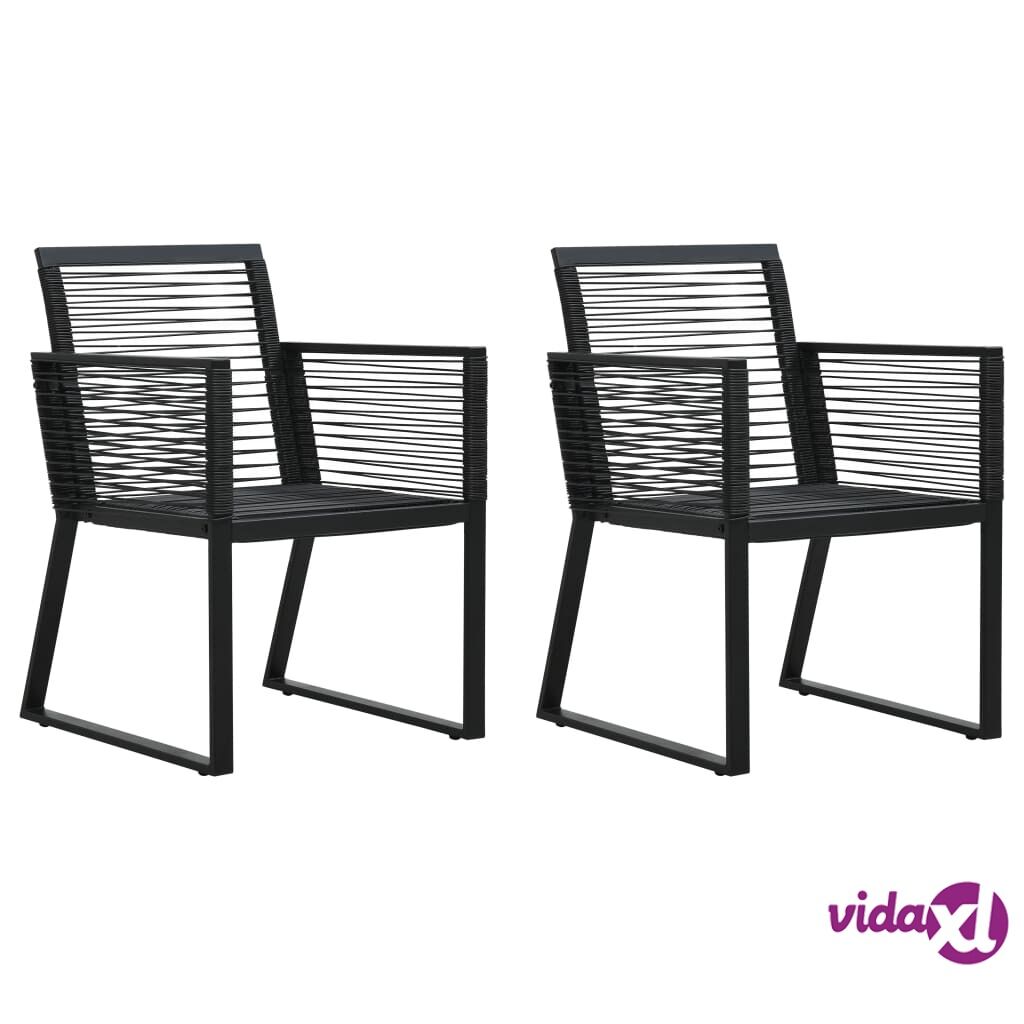 vidaXL Garden Chairs 2 pcs Black PVC Rattan