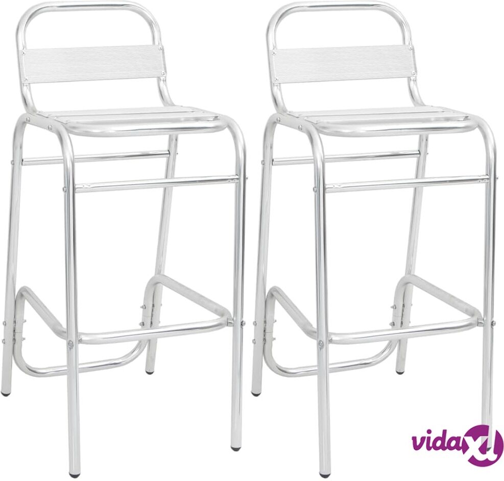 vidaXL Stackable Bar Chairs 2 pcs Aluminium