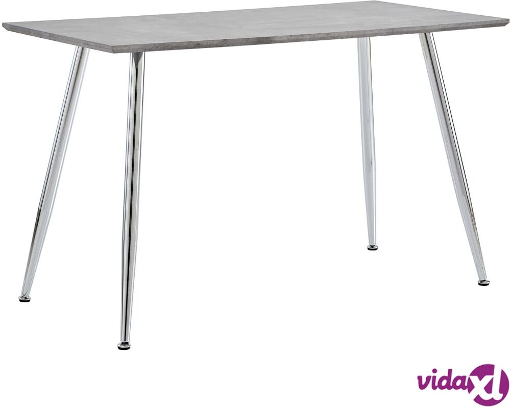 vidaXL Dining Table Concrete and Silver 120x60x74 cm MDF