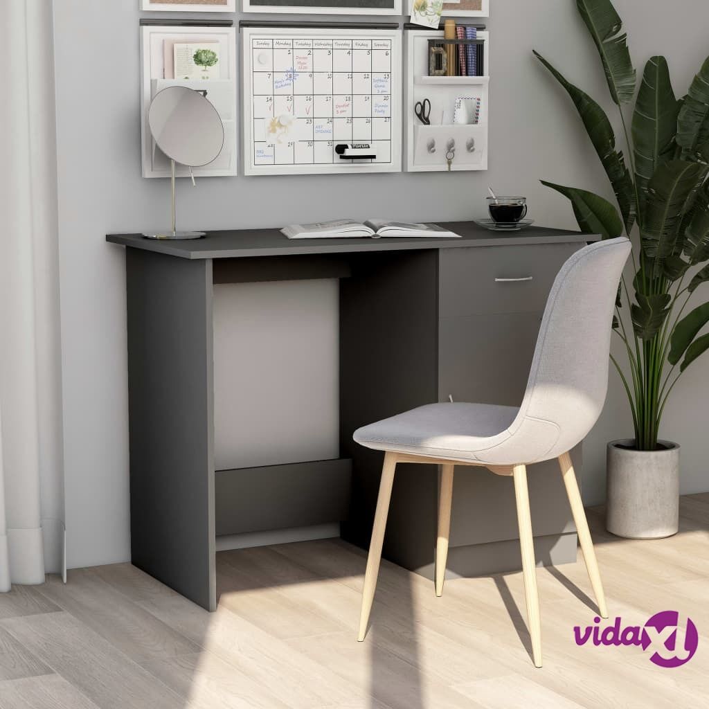 vidaXL Desk Grey 100x50x76 cm Chipboard