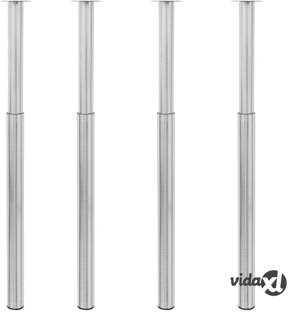 vidaXL Telescopic Table Legs 4 pcs Brushed Nickel 710 mm-1100 mm