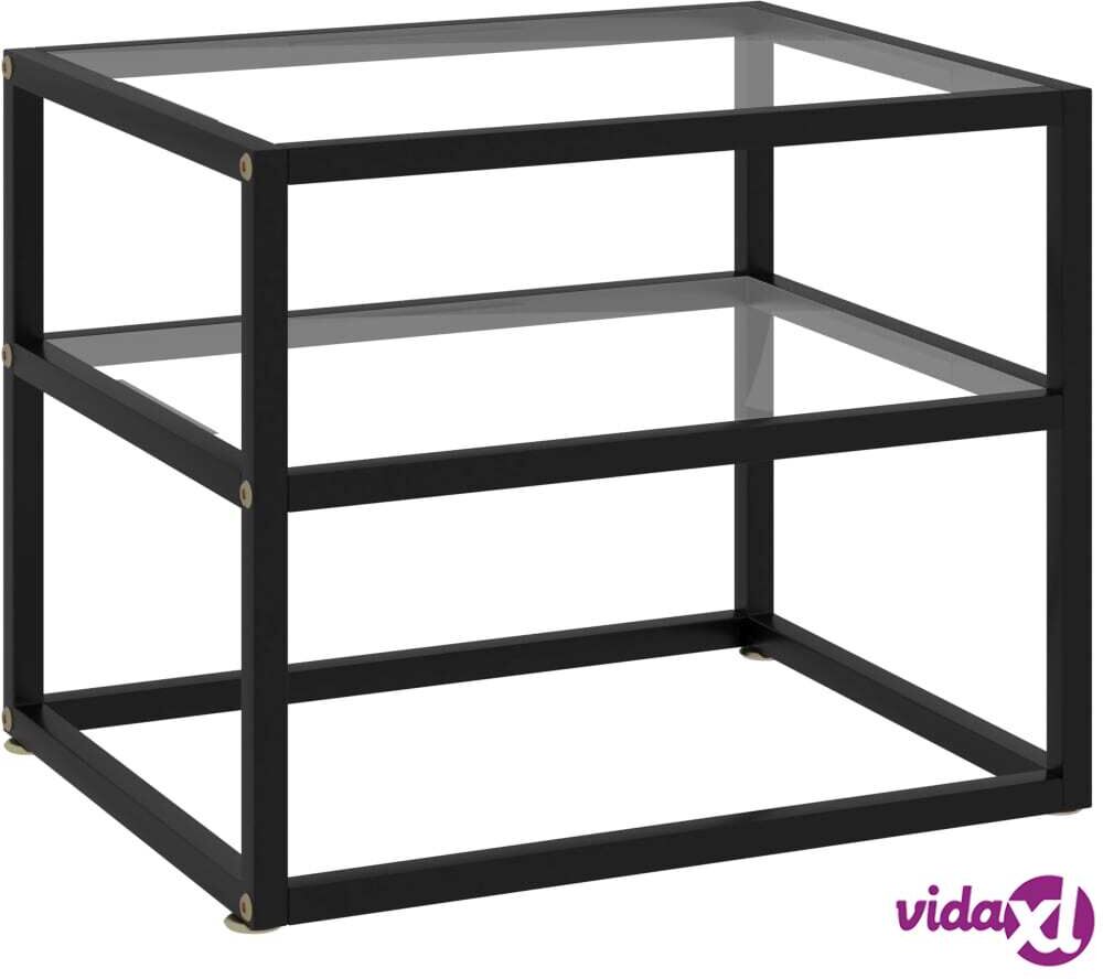 vidaXL Console Table Transparent 50x40x40 cm Tempered Glass