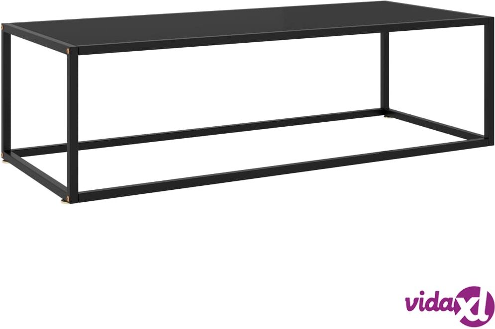 vidaXL 322884 vidaXL Coffee Table Black with Black Glass 120x50x35 cm