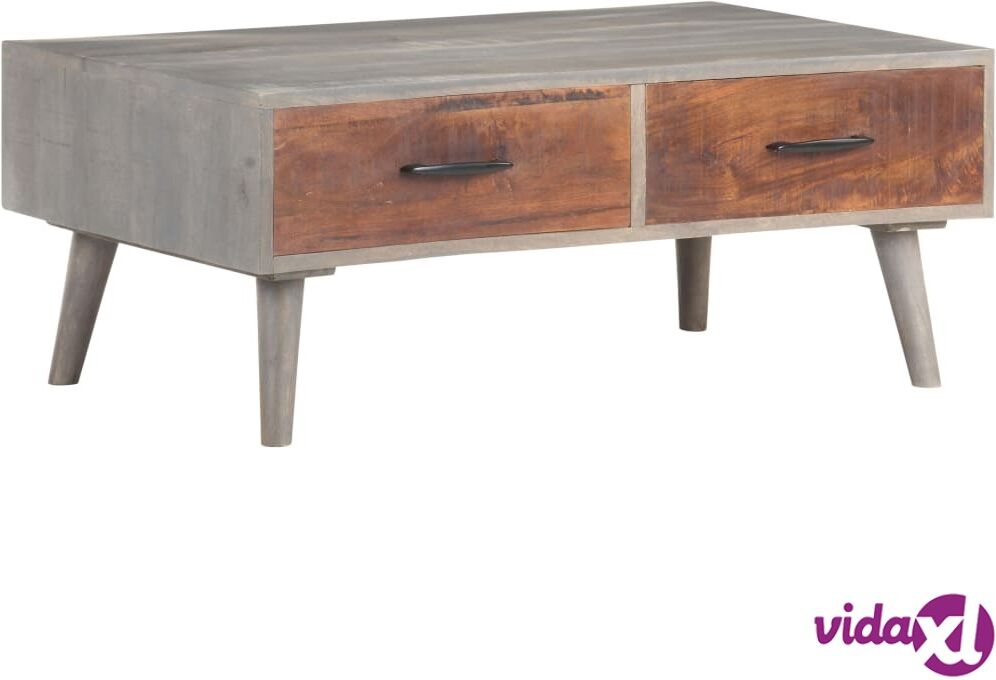 vidaXL Coffee Table Grey 100x60x40 cm Solid Rough Mango Wood