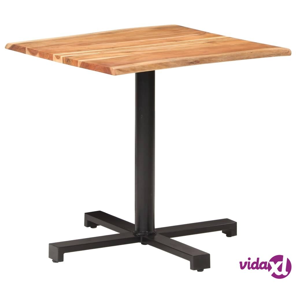 vidaXL Bistro Table with Live Edges 80x80x75 cm Solid Acacia Wood