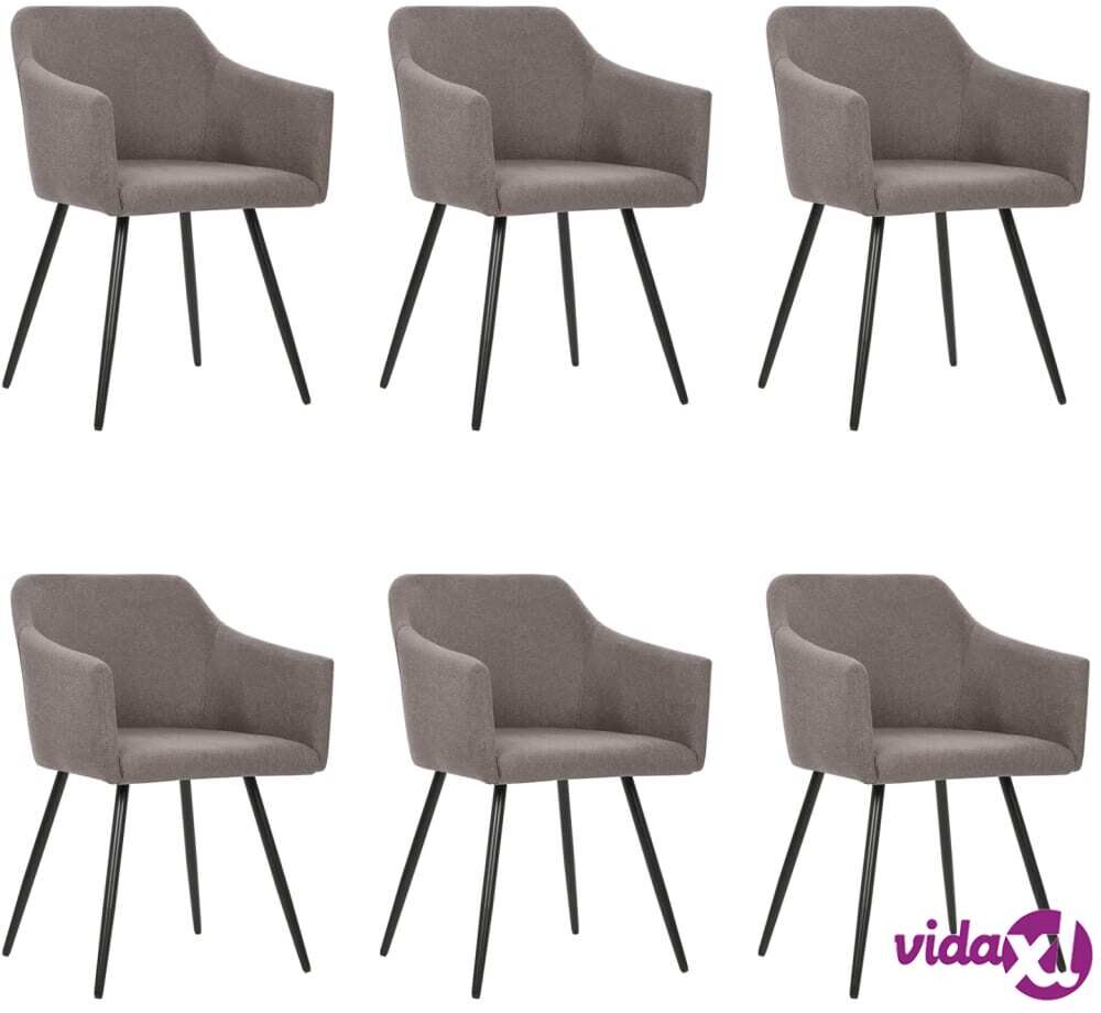 vidaXL Dining Chairs 6 pcs Taupe Fabric