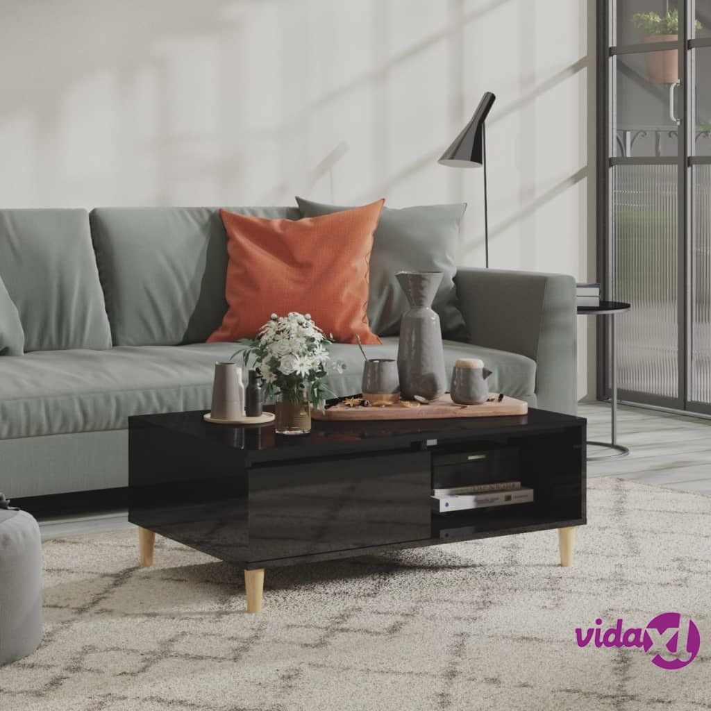 vidaXL Coffee Table High Gloss Black 90x60x35 cm Chipboard