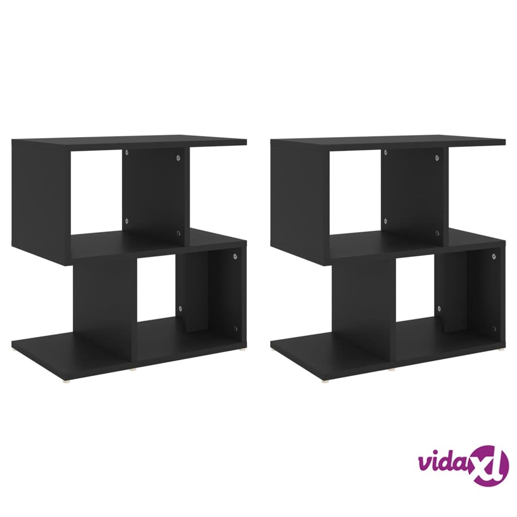 vidaXL Bedside Cabinets 2 pcs Black 50x30x51.5 cm Chipboard