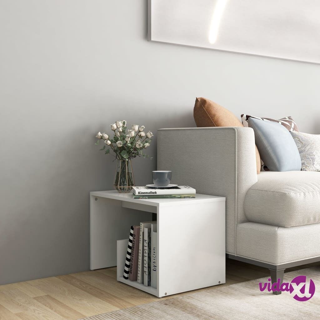 vidaXL Side Table White 59x36x38 cm Chipboard