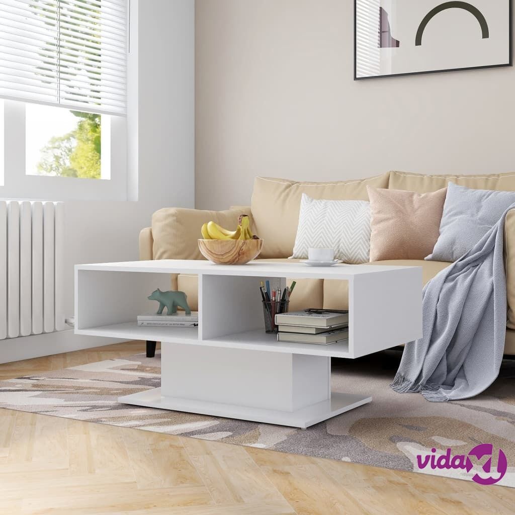 vidaXL Coffee Table White 103.5x50x44.5 cm Chipboard