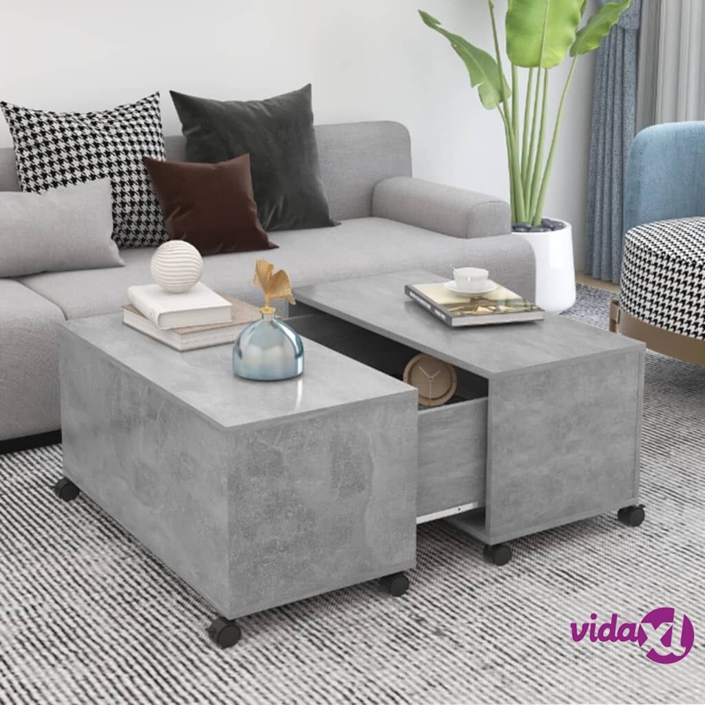 vidaXL Coffee Table Concrete Grey 75x75x38 cm Chipboard
