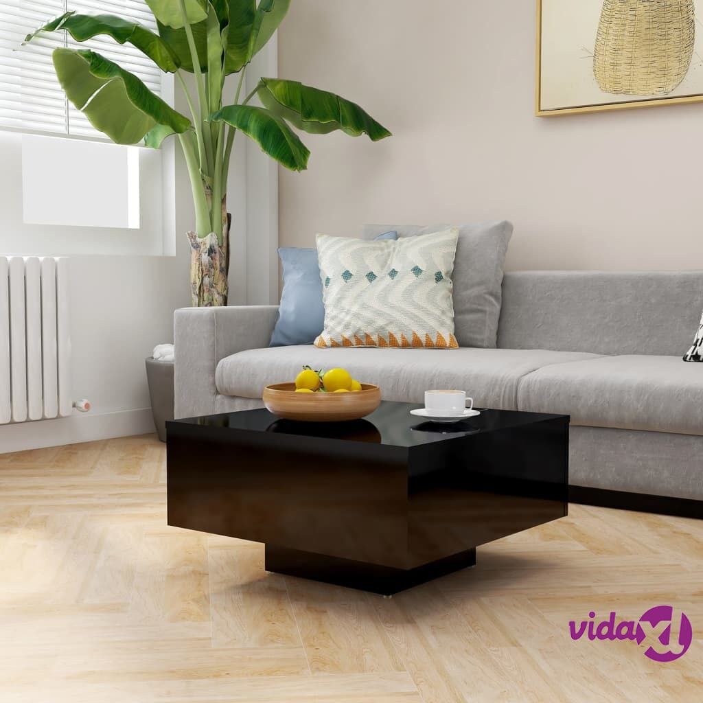 vidaXL Coffee Table High Gloss Black 60x60x31.5 cm Chipboard