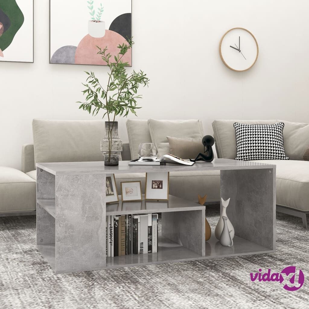 vidaXL Coffee Table Concrete Grey 100x50x40 cm Chipboard