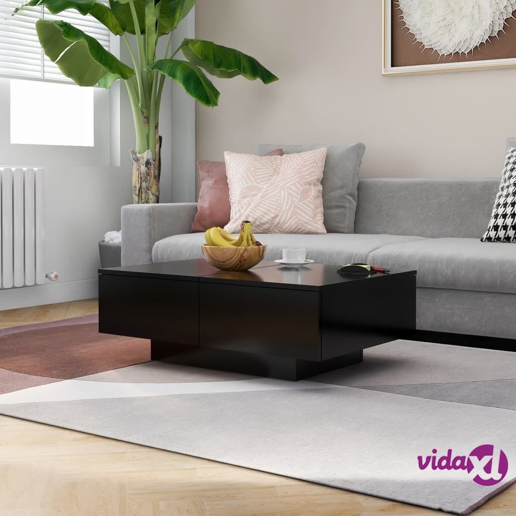 vidaXL Coffee Table Black 90x60x31 cm Chipboard