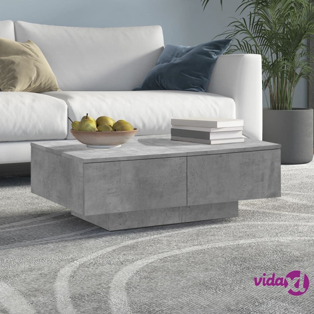 vidaXL Coffee Table Concrete Grey 90x60x31 cm Chipboard