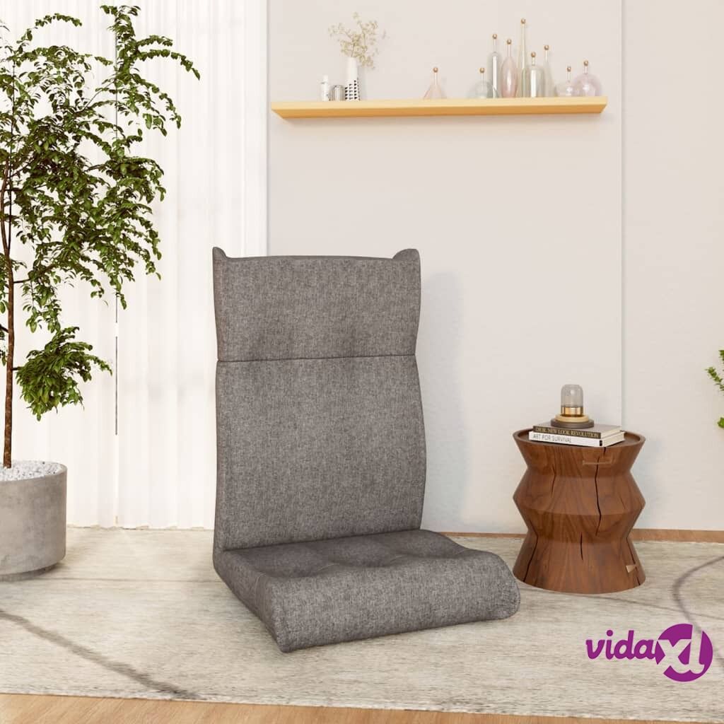 vidaxl Folding Floor Chair Light Grey Fabric