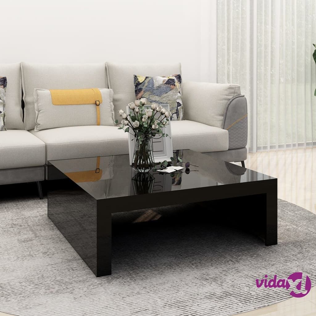 vidaXL Coffee Table High Gloss Black 100x100x35 cm Chipboard