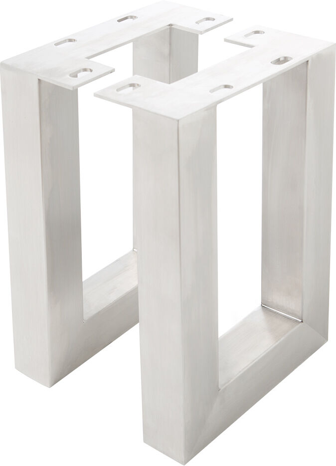 DELIFE Set-de-2-pieds-de-banc Live-Edge banc d'arbres 6,0x6,0 cm acier inoxydable large