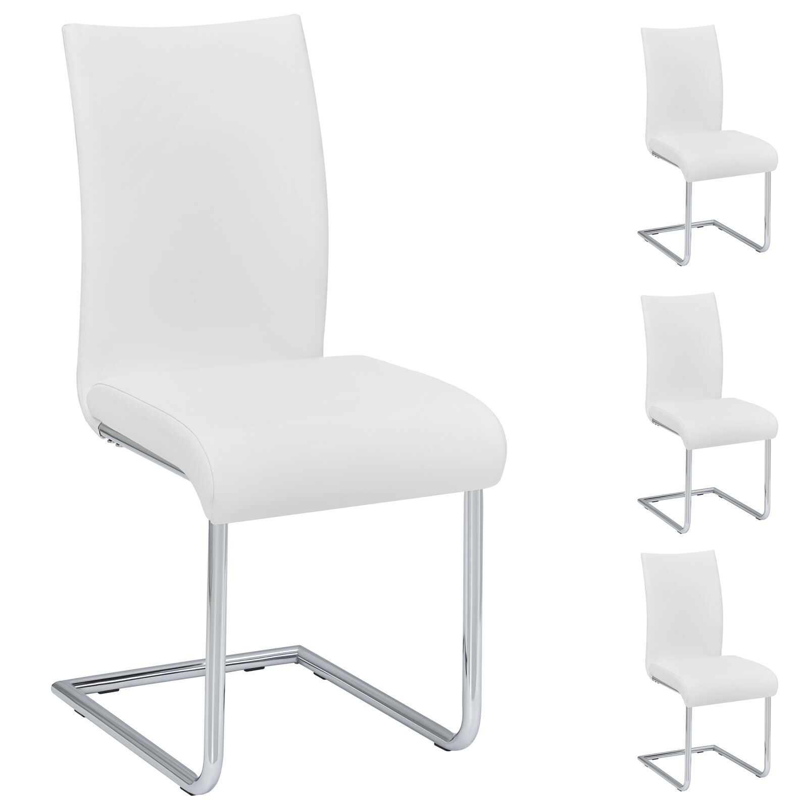 IDIMEX Lot de 4 chaises ALADINO, en synthétique blanc