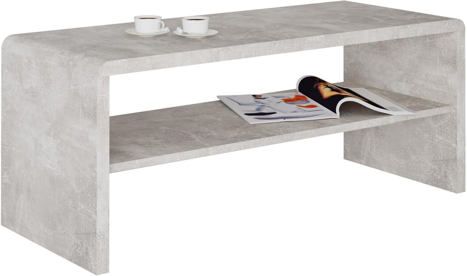 IDIMEX Table basse / Meuble TV LOUNA, en mélaminé décor béton